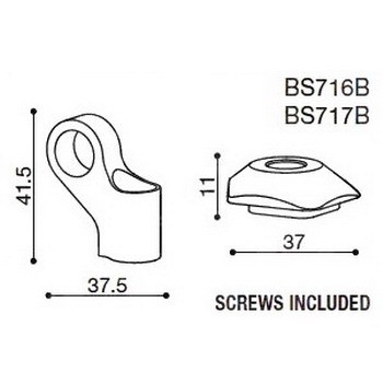 Závitová redukce BS716B pro zpětná zrcátka RIZOMA pro motocykly DUCATI Multistrada 1200S - Levá strana, černá  (1sada)